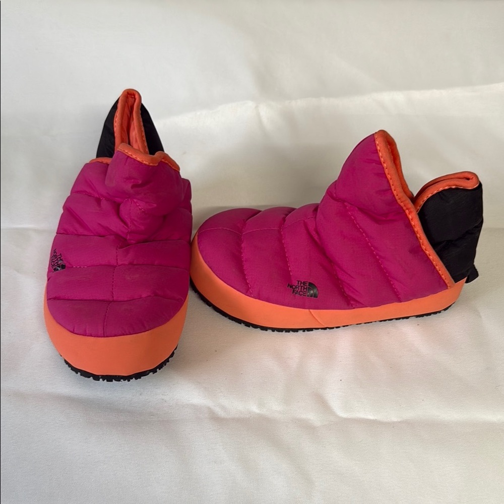 The North Face Kids' Pink and Orange Slippers